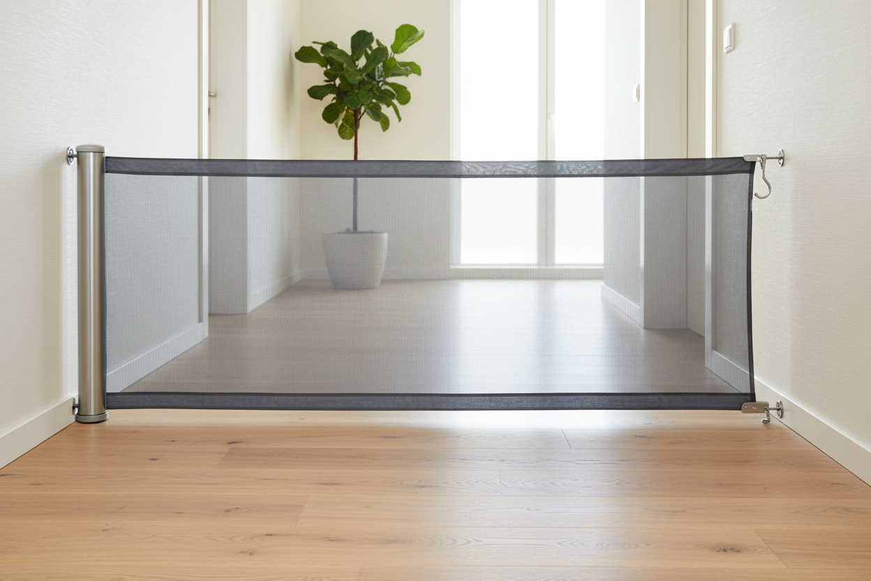 j'aimera une barrière rétractable pour bébé installer dans une maison